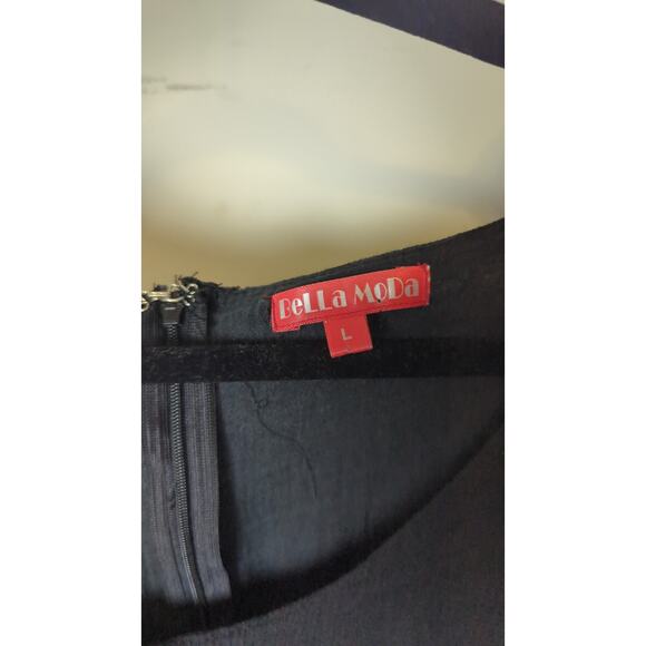 Fairy Grunge Handkerchief Midi Gauzy Whimsigoth Knit Dress Black Large - Picture 6 of 11